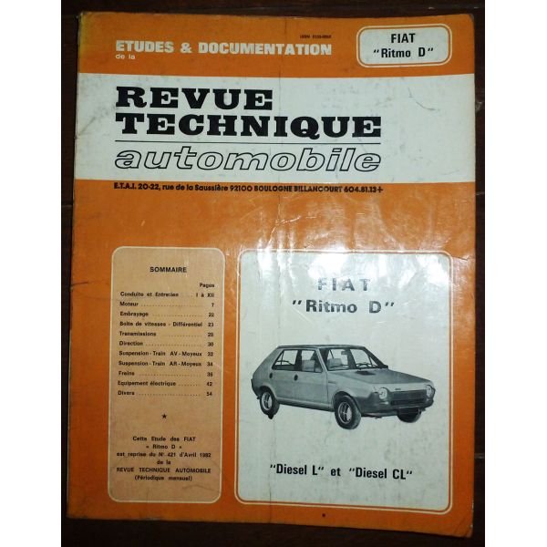 Ritmo D Revue Technique Fiat