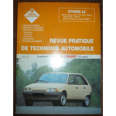 CITROEN AX  Essence 954 - 1124 - 1294 - 1360  Diesel 1360  RLEA251 - Revue Technique