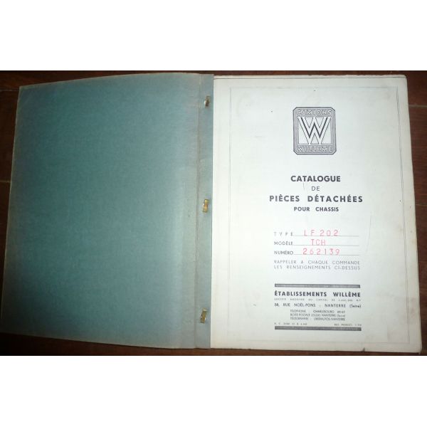 WILLEME LF202  CP-WILL-LF202 - Catalogue Pièces
