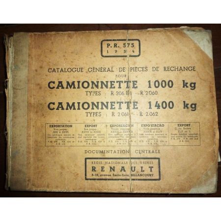RENAULT CAMIONNETTES 100kg - 1400kg  R206B - R2060 - R2061 - R2062  CP-REN-CAMION - Catalogue Pièces