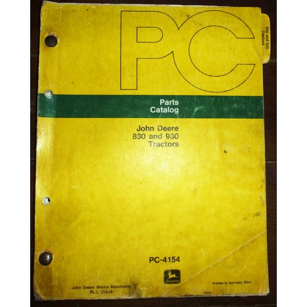 JOHN DEERE 830 et 930  CATALOGUE DES PIECES DETACHEES  Ref : CP-JD-830930