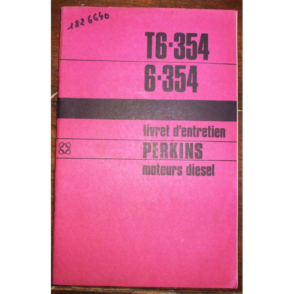 PERKINS T6-3564 et 6-354  Livret d'entretien  ME-PERK-T6-354