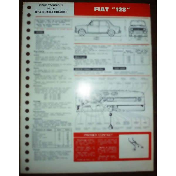 X 1/9 Fiche Technique Fiat