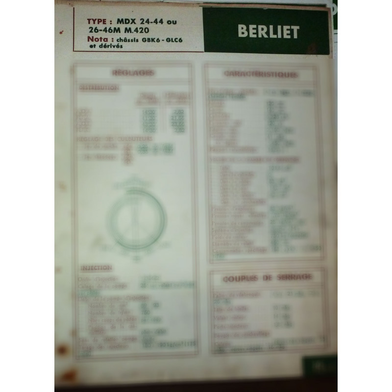 copy of M420-30 Fiche Technique Berliet