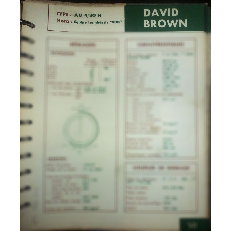 AD 4/30 H Fiche Technique David brown