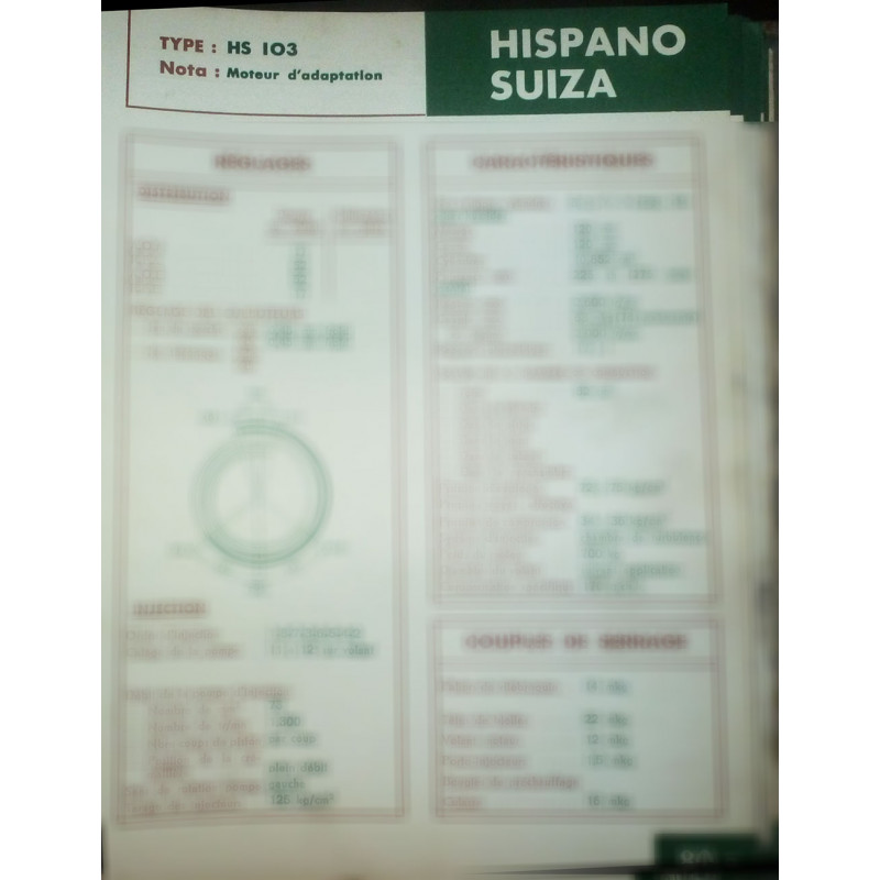 copy of HS102-60 Fiche Technique Hispano Suiza