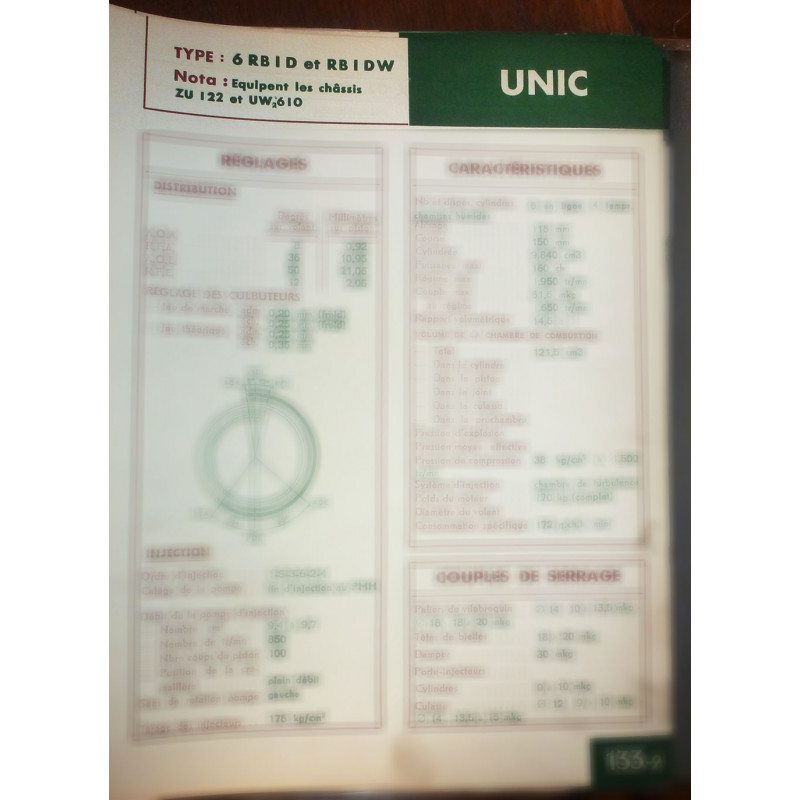 UNIC 6RB1D - RB1DW

Chassis ZU 122 et UW 610

Ref : FT-UN-133-2