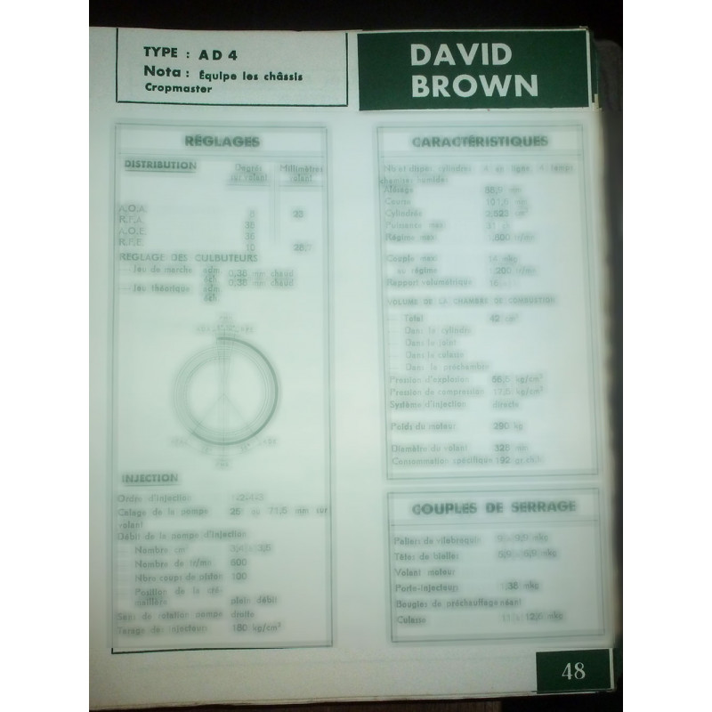 copy of AD3/30 A-B Fiche Technique David brown