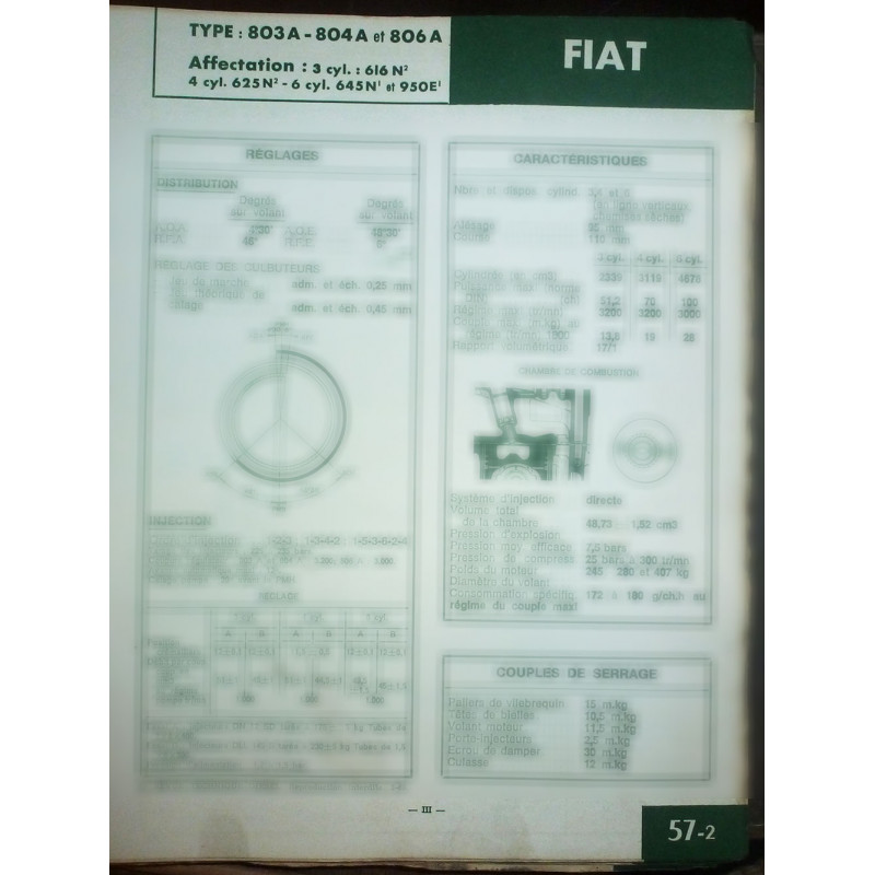 FIAT 803A - 804A - 806A

Type : 3 Cyl: 616 N² - 4 Cyl. 625 N² - 6 cyl. 645 N² et 950 E

Ref : FT-FIA-57-2