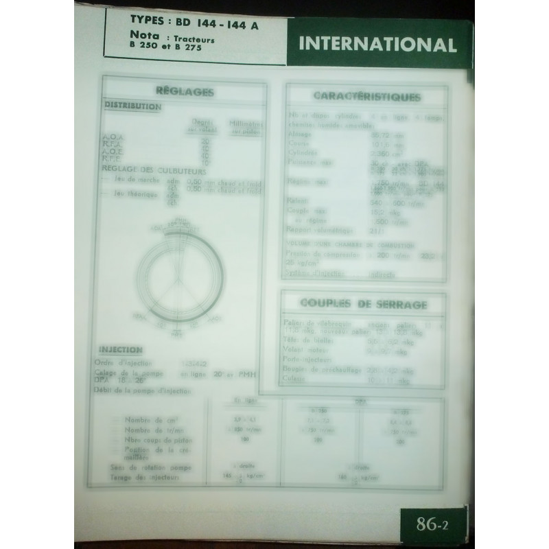 INTERNATIONAL BD144 -144A

Pour tracteur B250 - B275

Ref : FT-INT-86-2