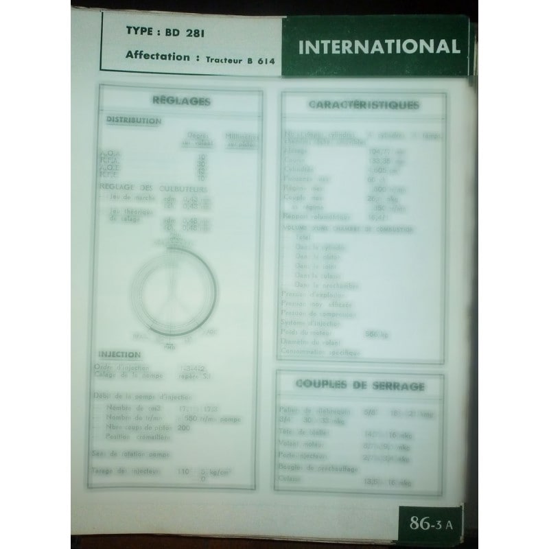 INTERNATIONAL BD281

Pour tracteur B614

Ref : FT-INT-86-3A