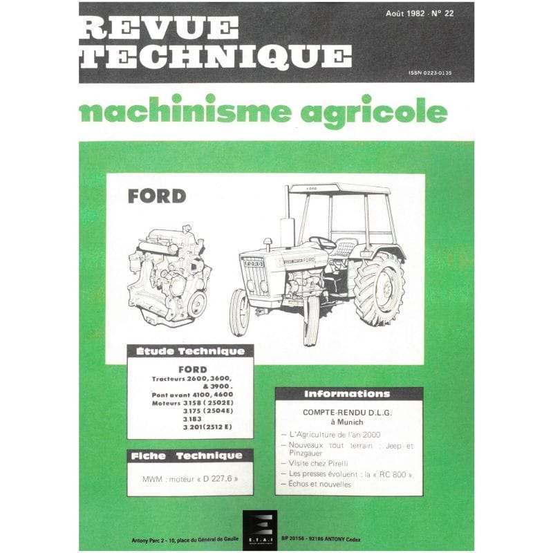 2600 3600 3900 Revue Technique Agricole Ford Manitou