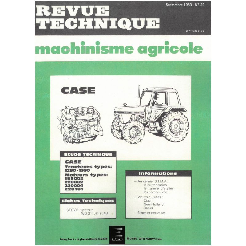 1290 - 1390 Revue Technique Agricole Case Axial