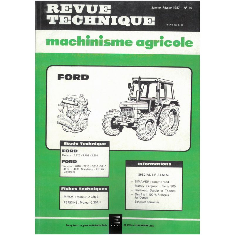 2610 a 4610 Revue Technique Agricole Ford