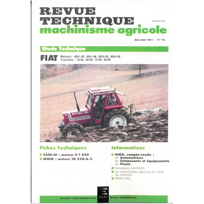 70-66 80-66 70-66 80-90 Revue Technique Agricole Fiat Someca