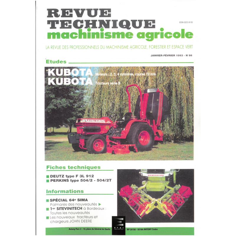 Serie B Revue Technique Agricole Kubota