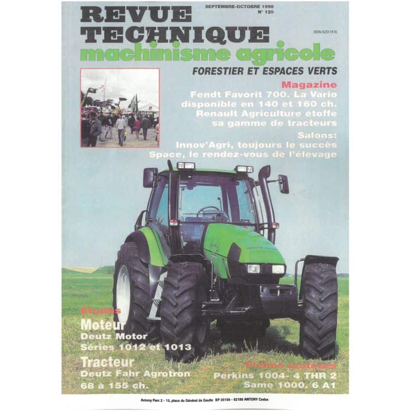 Agrotron 68 a 155cv Revue Technique Agricole Deutz Fahr