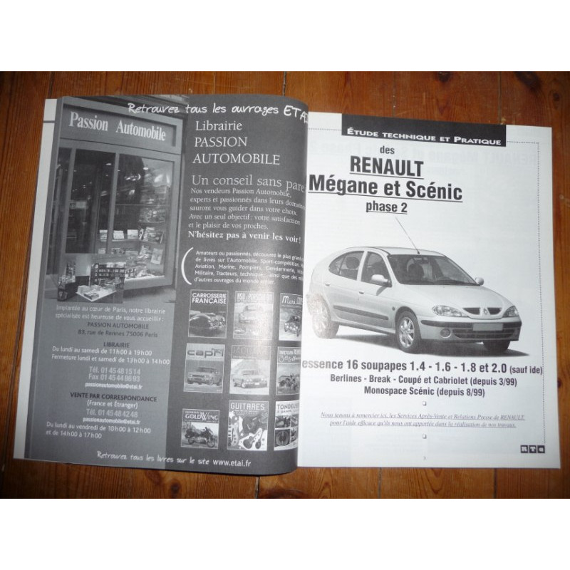Revue Technique Automobile Renault Mégane 2 - Manuel D'atelier Occasion - État Parfait