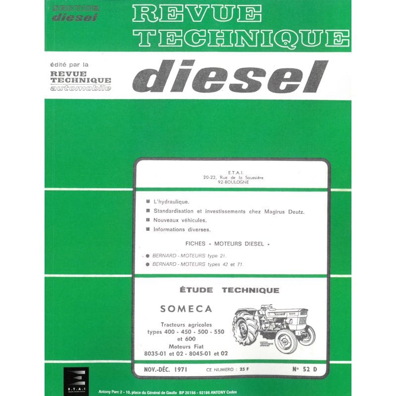 400 a 600 Revue Technique Agricole Fiat Someca