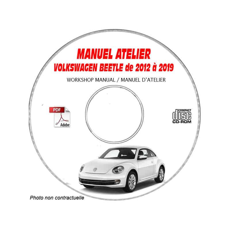 VW VOLKSWAGEN BEETLE de 2012 à 2019

Types: 5C + 5C1 + 5C7 

Manuel d'Atelier sur CD-ROM Anglais
