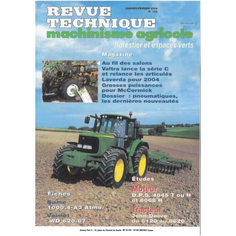6120 a 6620 Revue Technique Agricole John Deere