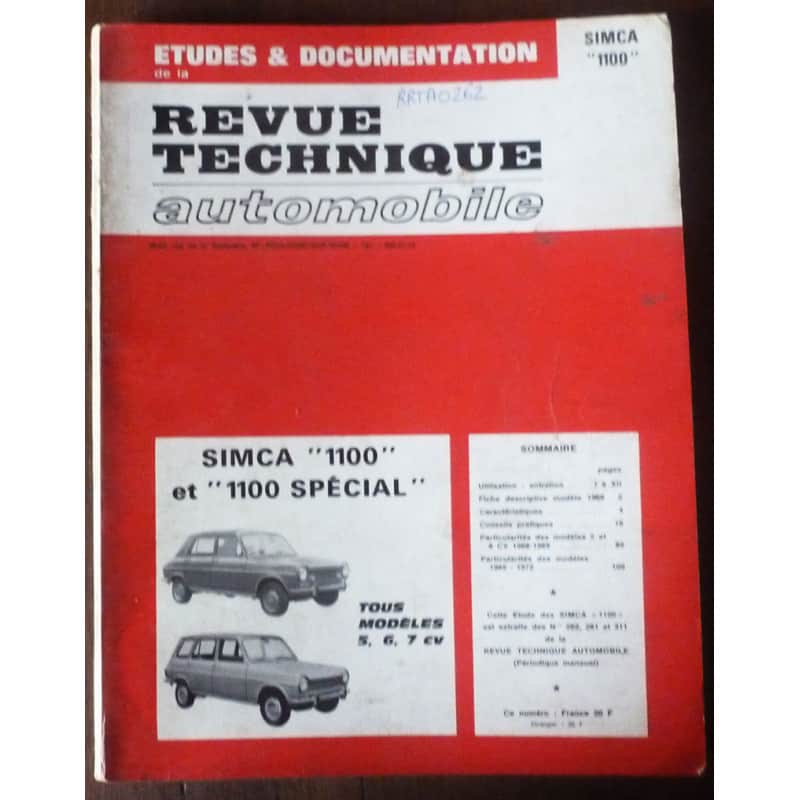 SIMCA 1100 - 1100 Spécial

RRTA0262 - réédition