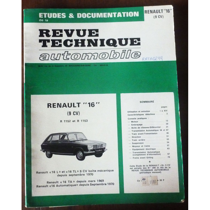 RENAULT R16 9CV

RRTA0299 - Réédition