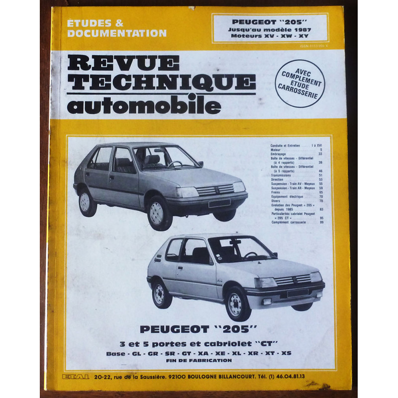 205 Ess - Revue Technique Peugeot