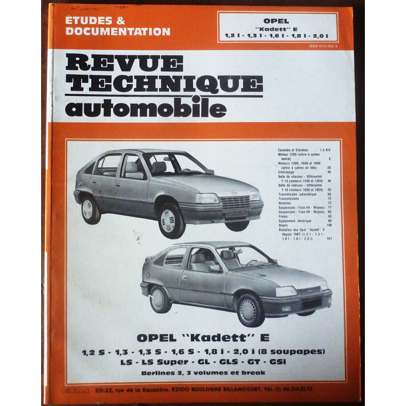 Kadett E - Revue Technique Opel