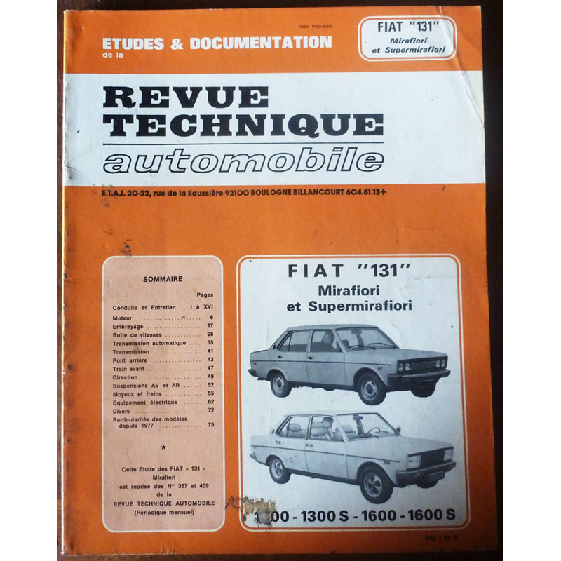 copy of 131 MIRAFIORI Revue Technique Fiat