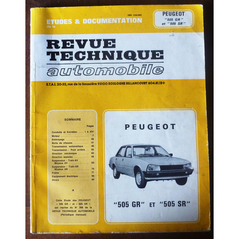 PEUGEOT 505 GR - SR

RRTA0398.1 - Réédition