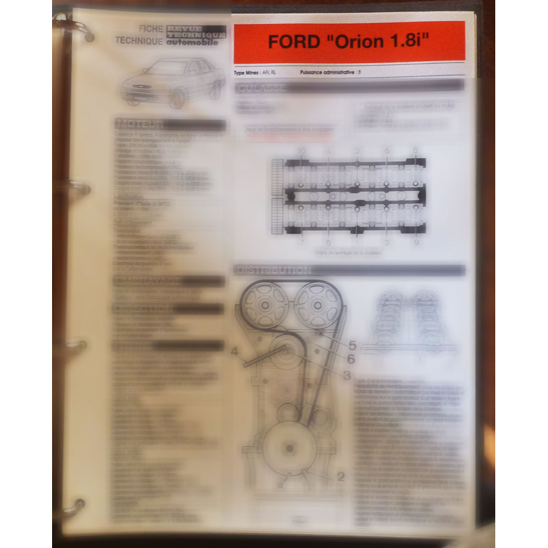 copy of Orion 1.3 CL Fiche Technique Ford