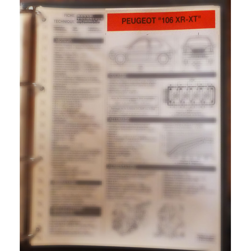 copy of 106 XN-XR - Fiche Technique Peugoet