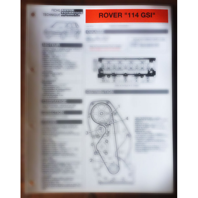 copy of 114 SL - Fiche Technique Rover