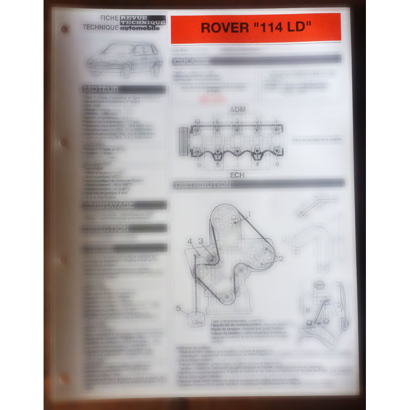 copy of 114 SL - Fiche Technique Rover