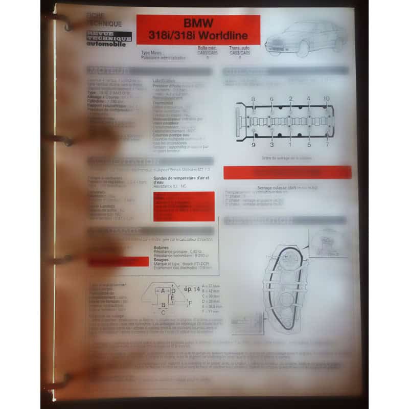 copy of 318i Fiche Technique Bmw