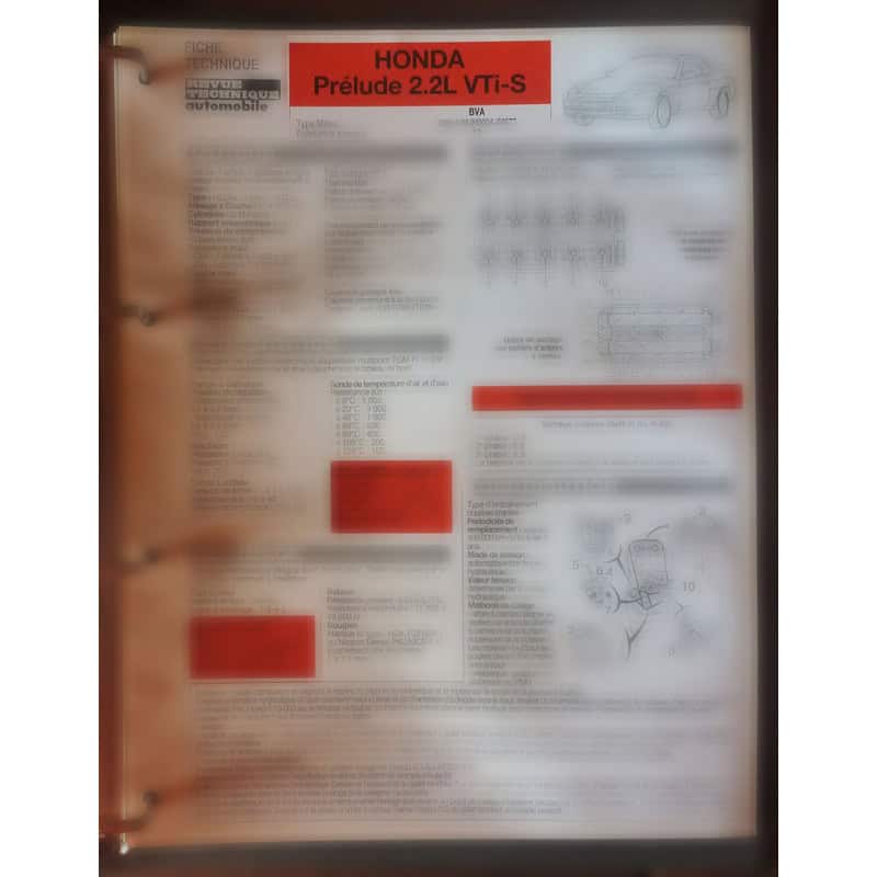 copy of Prelude 2.0l 16 Fiche Technique Honda
