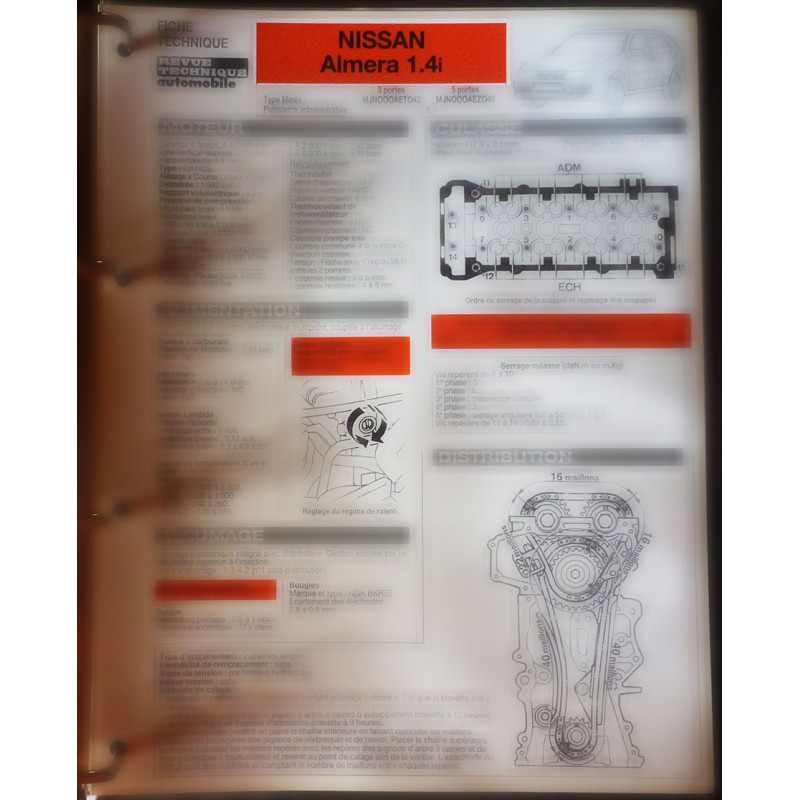 copy of Primera 1.6 -  fiche technique Nissan