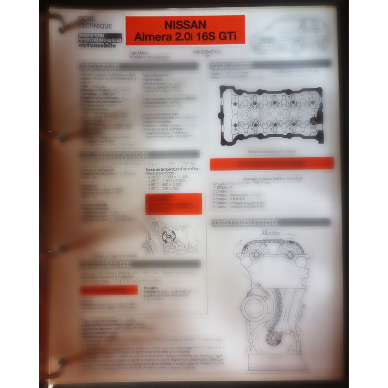 copy of Primera 1.6 -  fiche technique Nissan