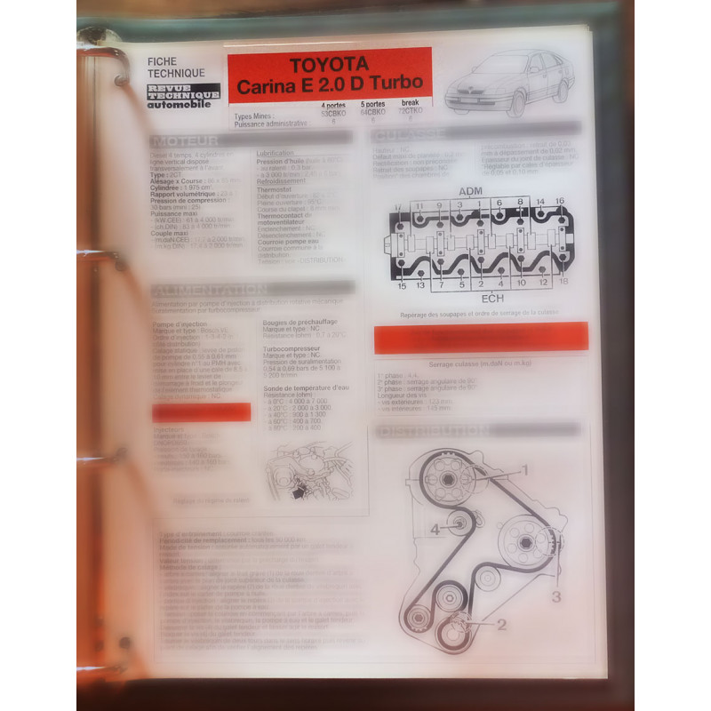 TOYOTA Carina E 2.0D Turbo

Type: 53CBK0 (4 portes) - 64CBK0 (5 portes) - 72CTK0 (Break)

FTRTA-TOY-CARIN-20T