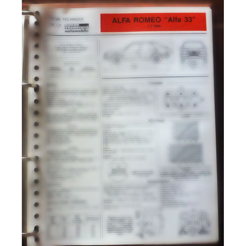 33 1.7l  Fiche Technique Alfa