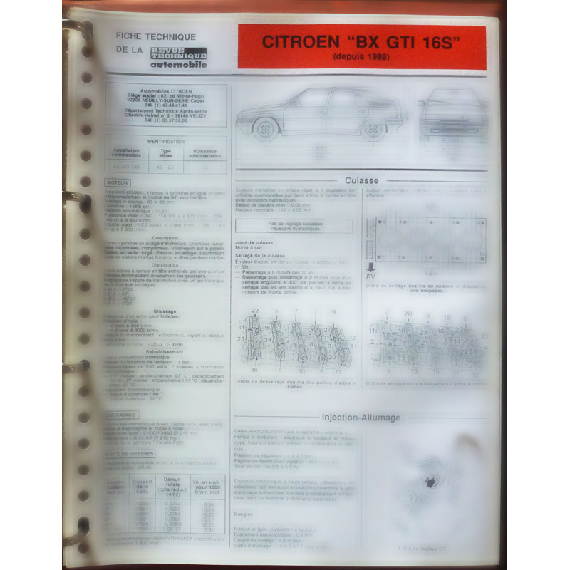 copy of BX GTI 4x4 Fiche Technique Citroen