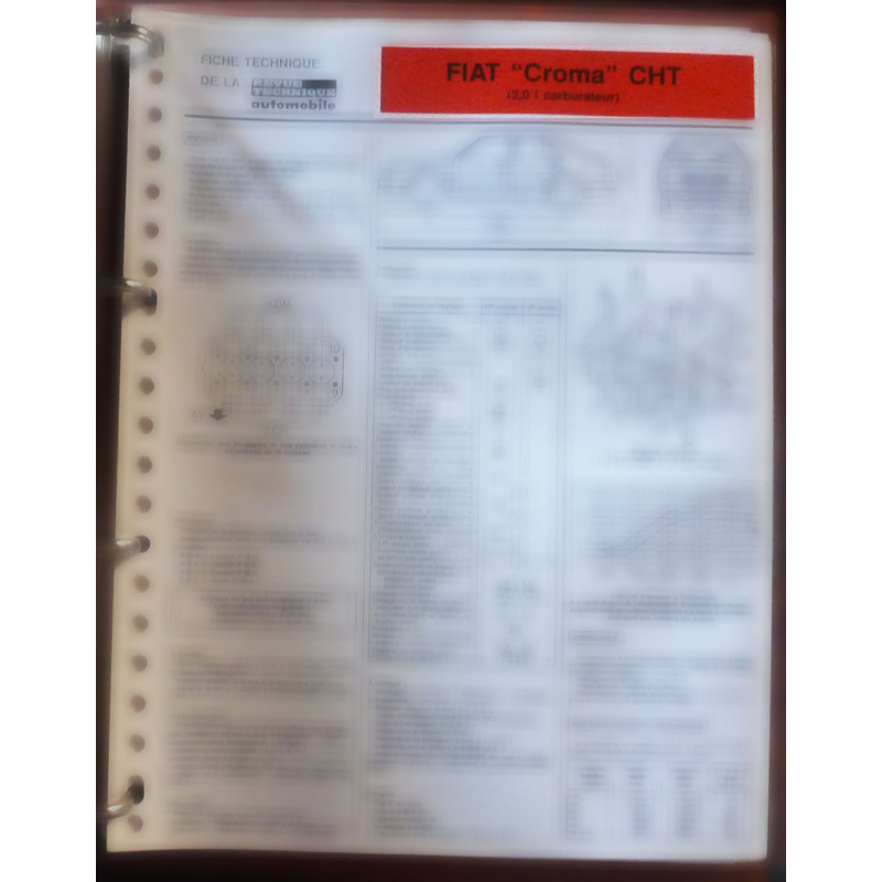 copy of Croma CHT 2.0l ie Fiche Technique Fiat