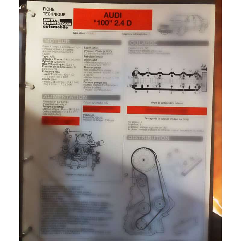 copy of 100 CC jusq 84 Fiche Technique Audi