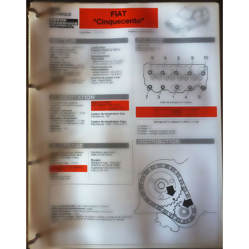 copy of Croma CHT jusq. 05/89 Fiche Technique Fiat