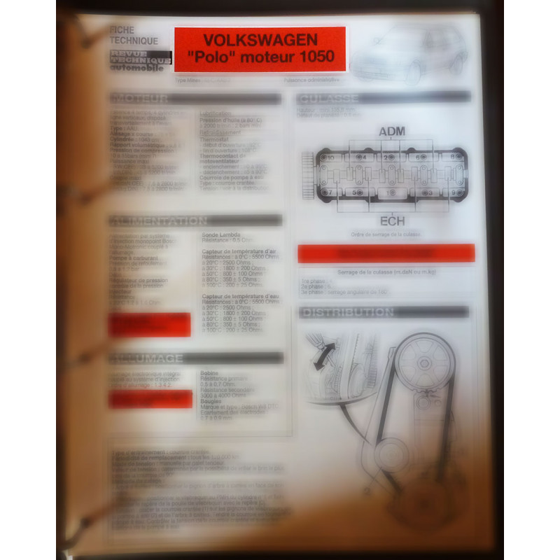 copy of POLO 1050 Fiche Technique Volkswagen