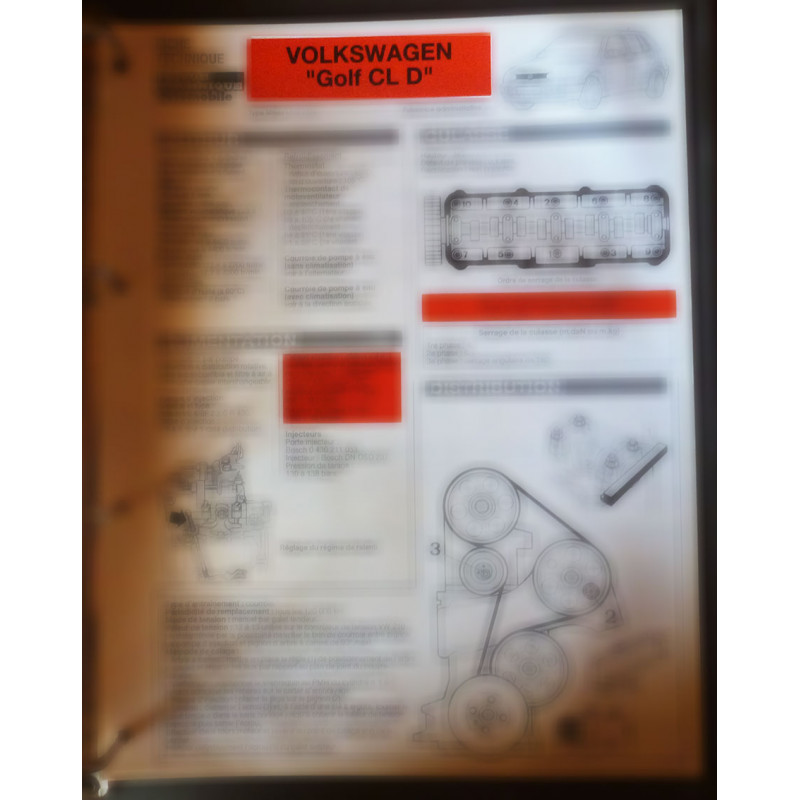 copy of Golf GTI 1800 83  Fiche Technique Volkswagen
