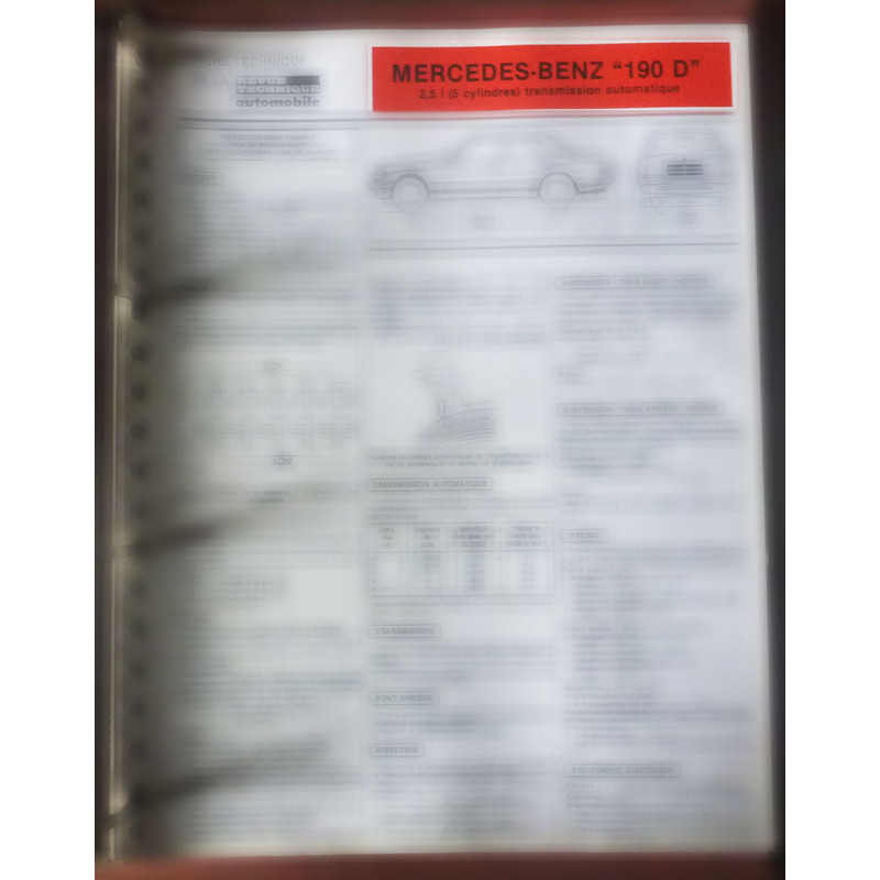 copy of 190 Fiche Technique Mercedes