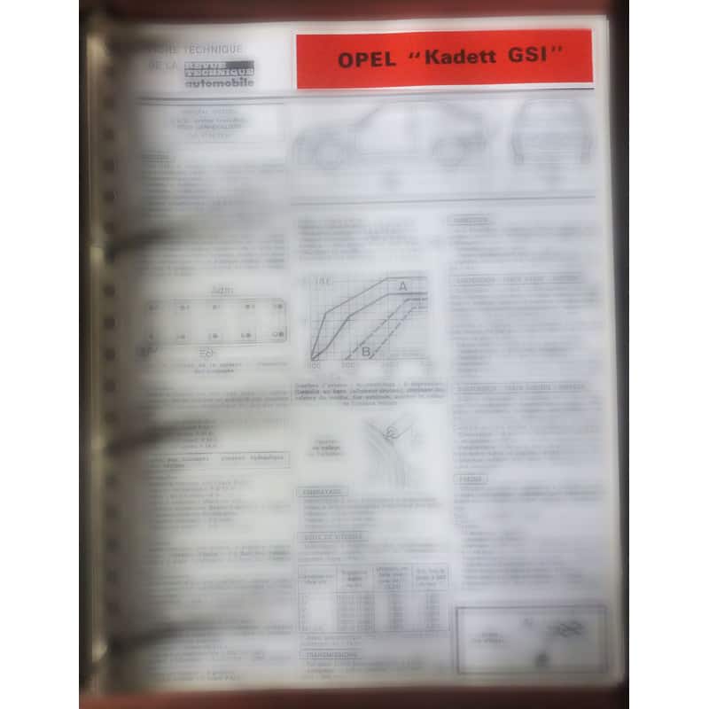 copy of Kadett E 1.6 S Fiche Technique Opel