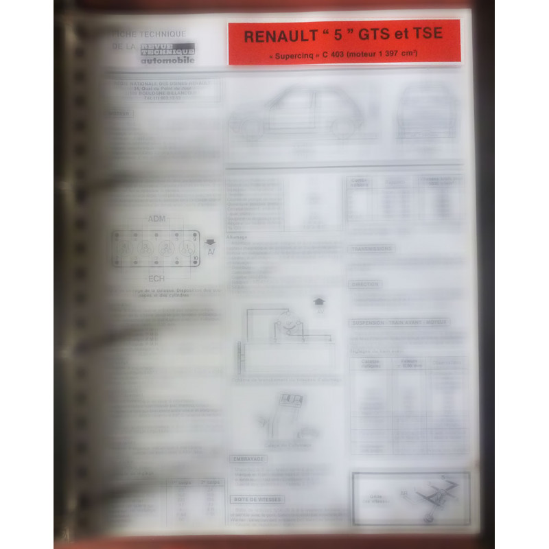 copy of R5 TL GTL Fiche Technique Renault